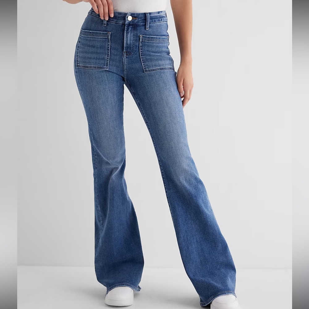 Express 70s Flare Mid Rise Jeans